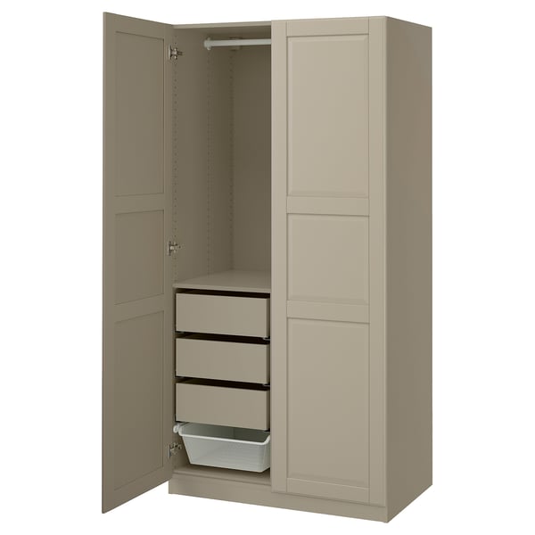 PAX / TYSSEDAL - PAX / TYSSEDAL Wardrobe combination, grey-beige/grey-beige, 100x60x201 cm