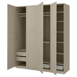 PAX / TYSSEDAL wardrobe combination, grey-beige/grey-beige, 200x60x236 cm