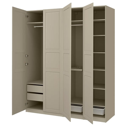 PAX / TYSSEDAL - PAX / TYSSEDAL Wardrobe combination, grey-beige/grey-beige, 200x60x236 cm