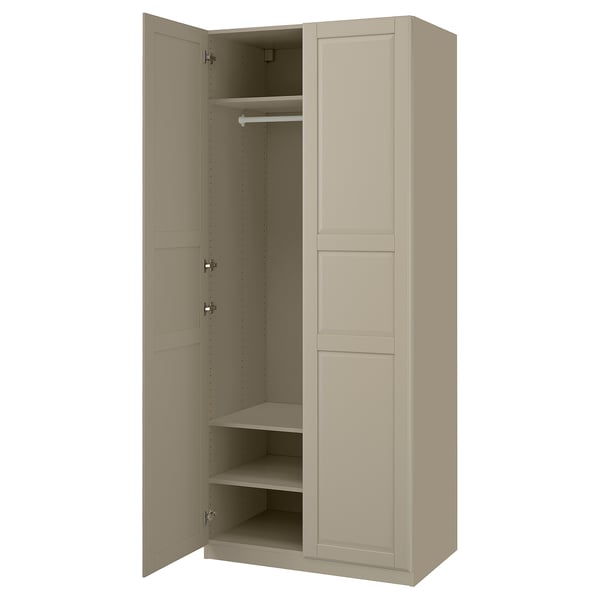 PAX / TYSSEDAL wardrobe combination, grey-beige/grey-beige, 100x60x236 cm