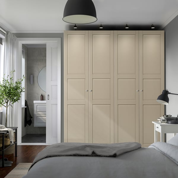 PAX / TYSSEDAL wardrobe combination, grey-beige/grey-beige, 200x60x236 cm