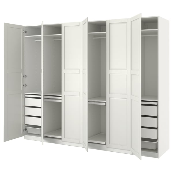 PAX / TYSSEDAL wardrobe combination, white/white, 300x60x236 cm