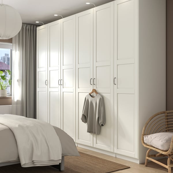 PAX / TYSSEDAL wardrobe combination, white/white, 300x60x236 cm