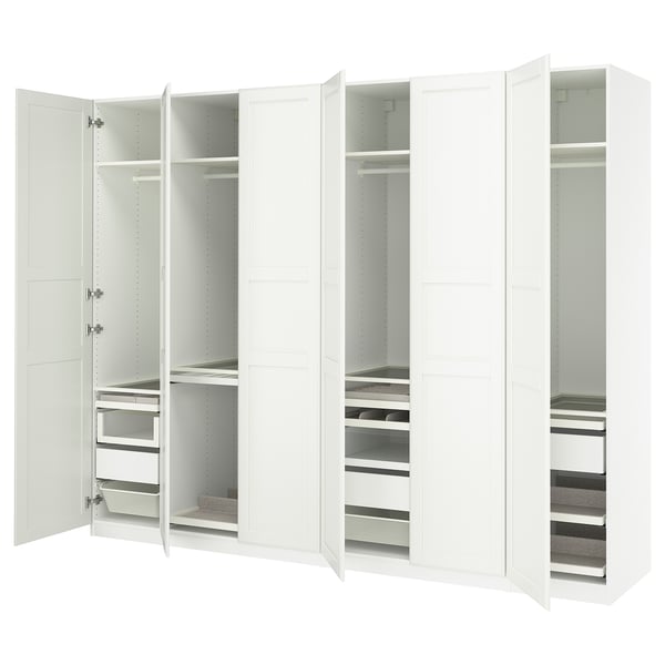 PAX / TYSSEDAL wardrobe combination, white/white, 300x60x236 cm
