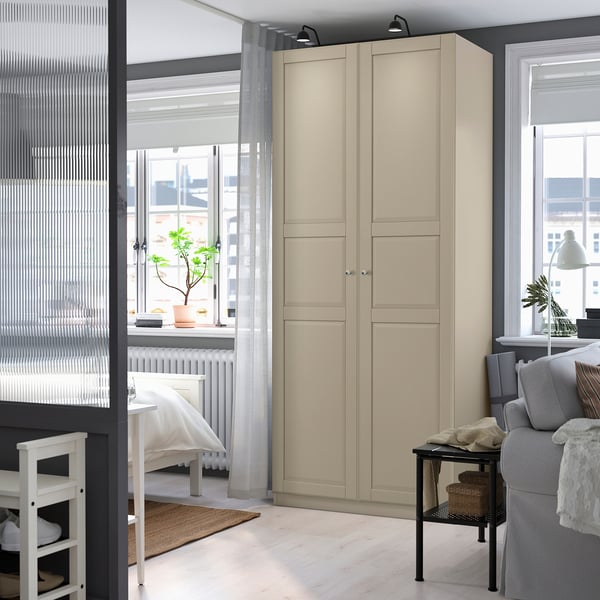 PAX / TYSSEDAL wardrobe combination, grey-beige/grey-beige, 100x60x236 cm