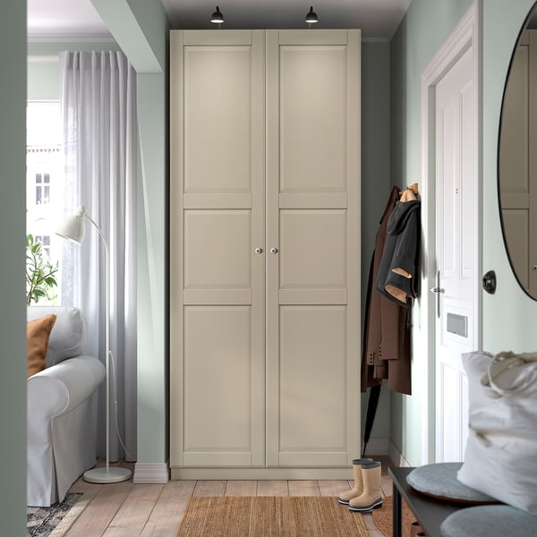 PAX / TYSSEDAL wardrobe combination, grey-beige/grey-beige, 100x60x236 cm