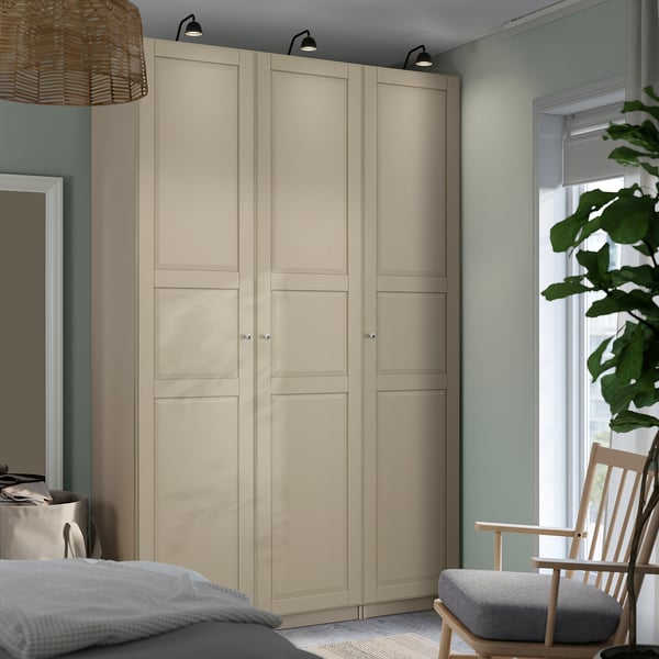 PAX / TYSSEDAL wardrobe combination, grey-beige/grey-beige, 150x60x236 cm