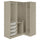 PAX / TYSSEDAL - PAX / TYSSEDAL Corner wardrobe, grey-beige/grey-beige, 161/111x201 cm