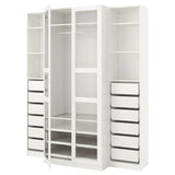 PAX / TYSSEDAL wardrobe, white/white glass, 200x60x236 cm