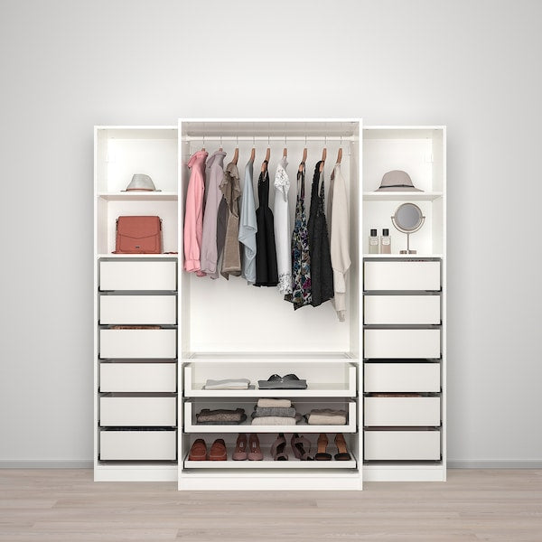 PAX / TYSSEDAL - Wardrobe, white/glass white,200x60x201 cm