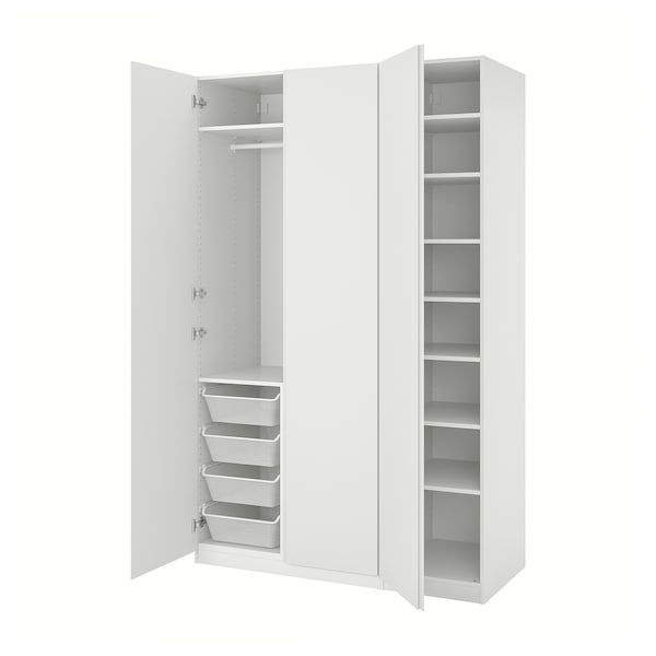 PAX / VIKANES - Wardrobe combination, white/white,150x60x236 cm