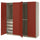 PAX / VIKANES wardrobe combination, grey/beige/red-brown, 200x60x201 cm