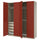 PAX / VIKANES wardrobe combination, grey/beige/red-brown, 200x60x236 cm