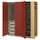 PAX / VIKANES wardrobe combination, grey-beige/red-brown, 150x60x201 cm