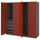 PAX / VIKANES wardrobe combination, dark grey/red-brown, 200x60x201 cm