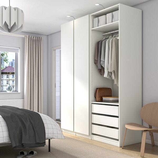 Ikea PAX / VIKANES - Wardrobe, white/white,175x60x236 cm