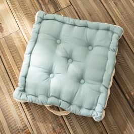 LEYA SAGE GREEN MATTRESS PILLOW 40X40X10 CM ORGANIC COTTON