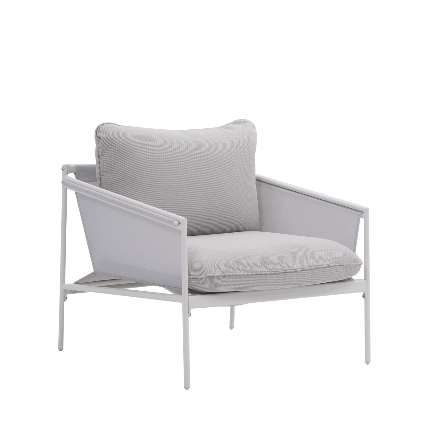 Bricocenter COFFEE SET NATERIAL SIGMA 4 SEATER WHITE STEEL WITH GLASS COFFEE TABLE TOP