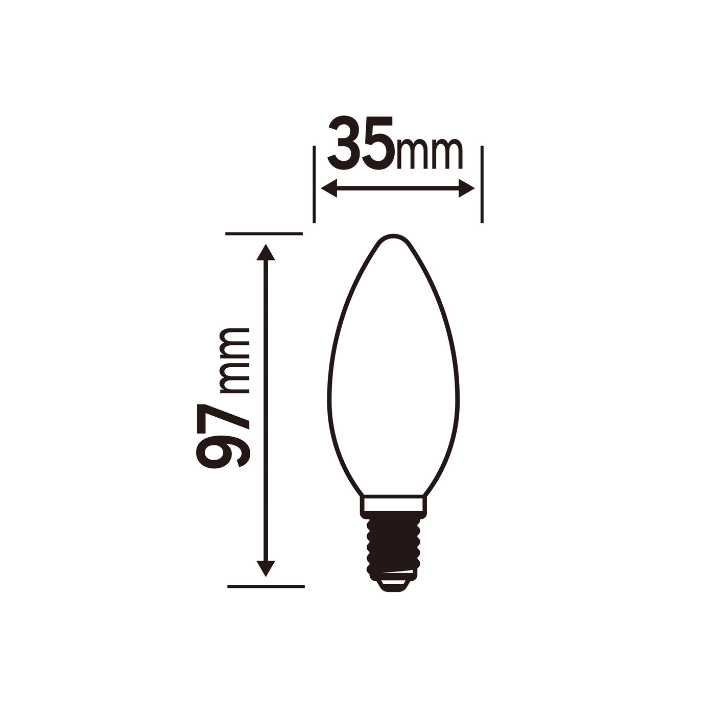 3 LED BULBS E14 =60W CANDLE FROSTED NATURAL LIGHT