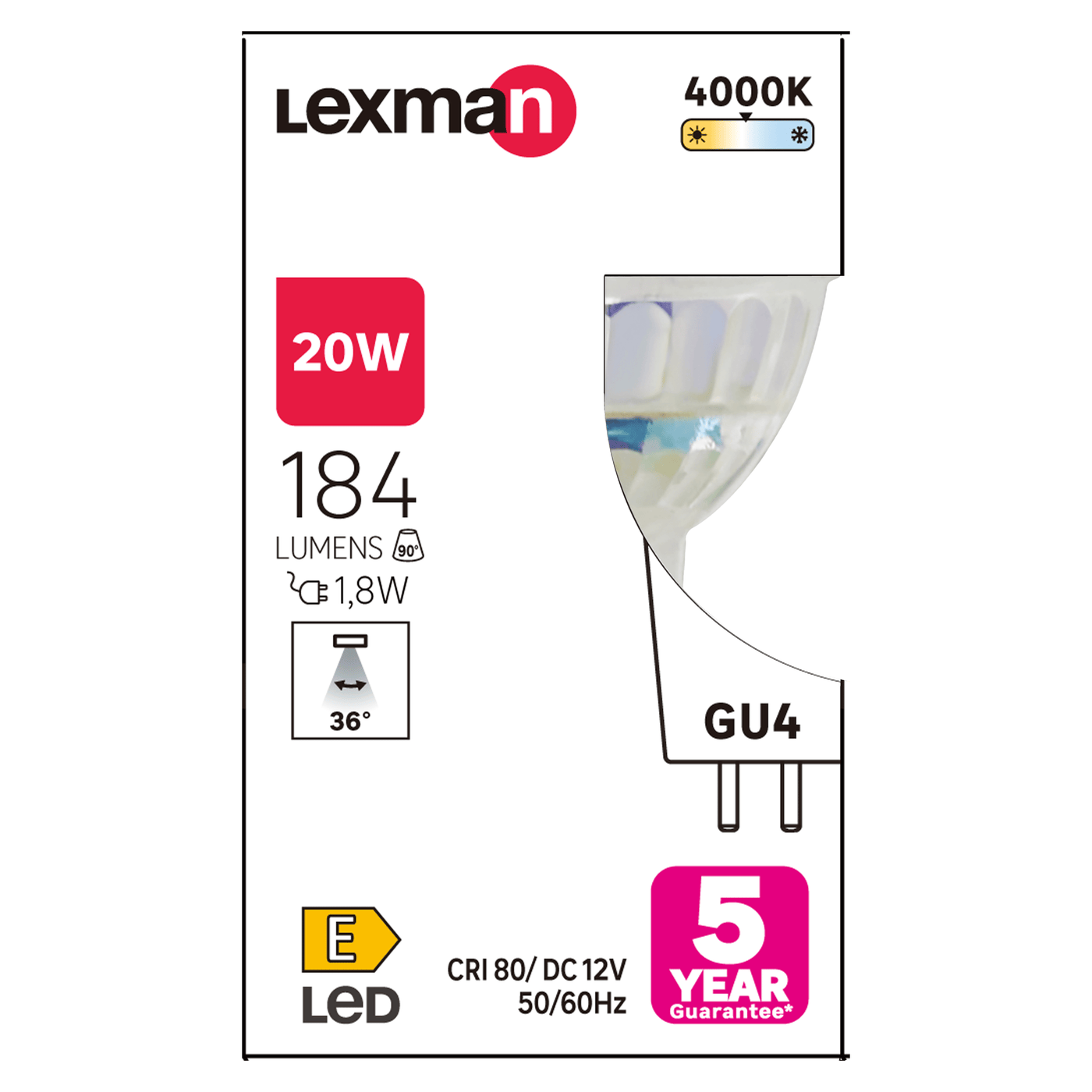 LED BULB GU4=20W NATURAL LIGHT