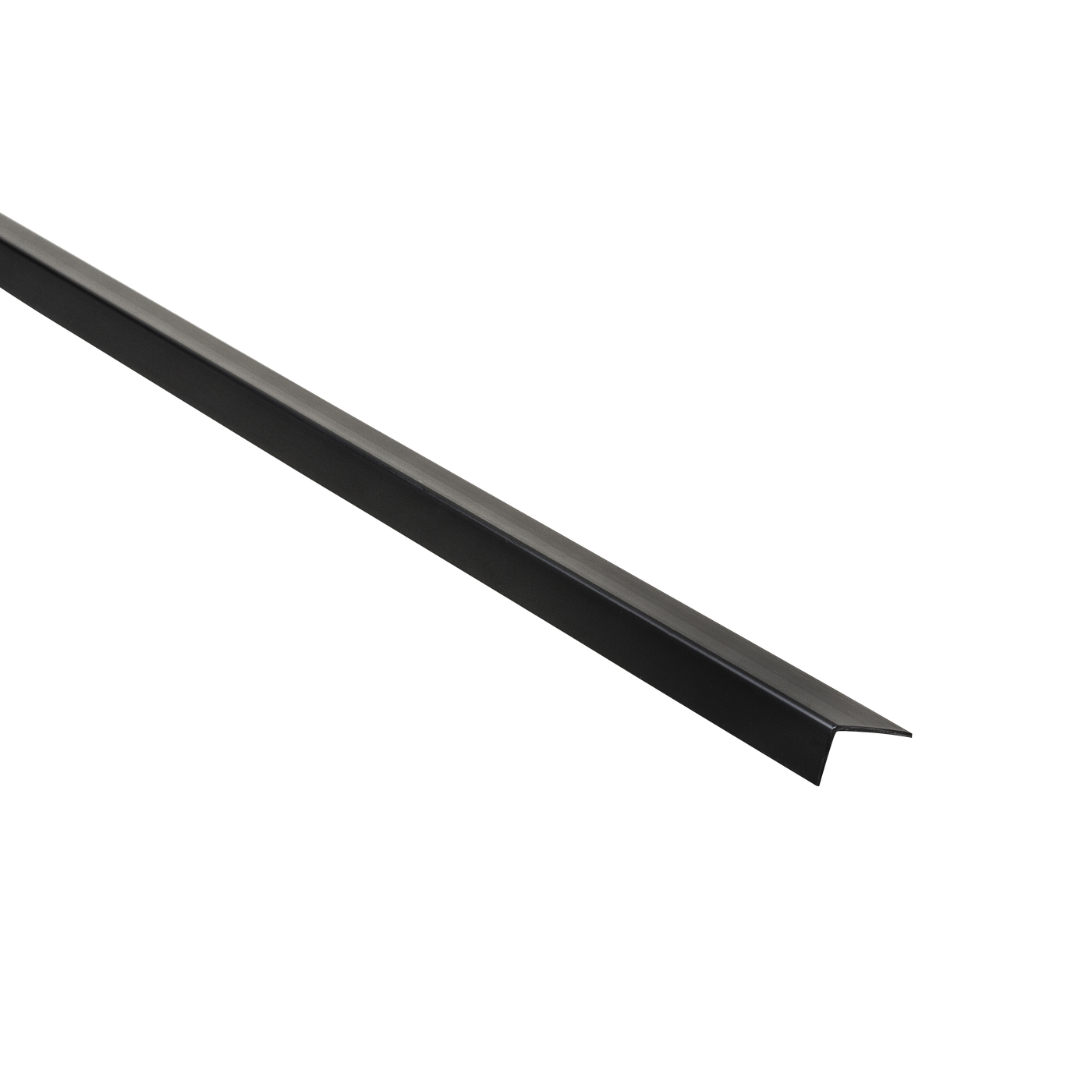 Matt black PVC L-shaped corner profile, 20x10x1mm