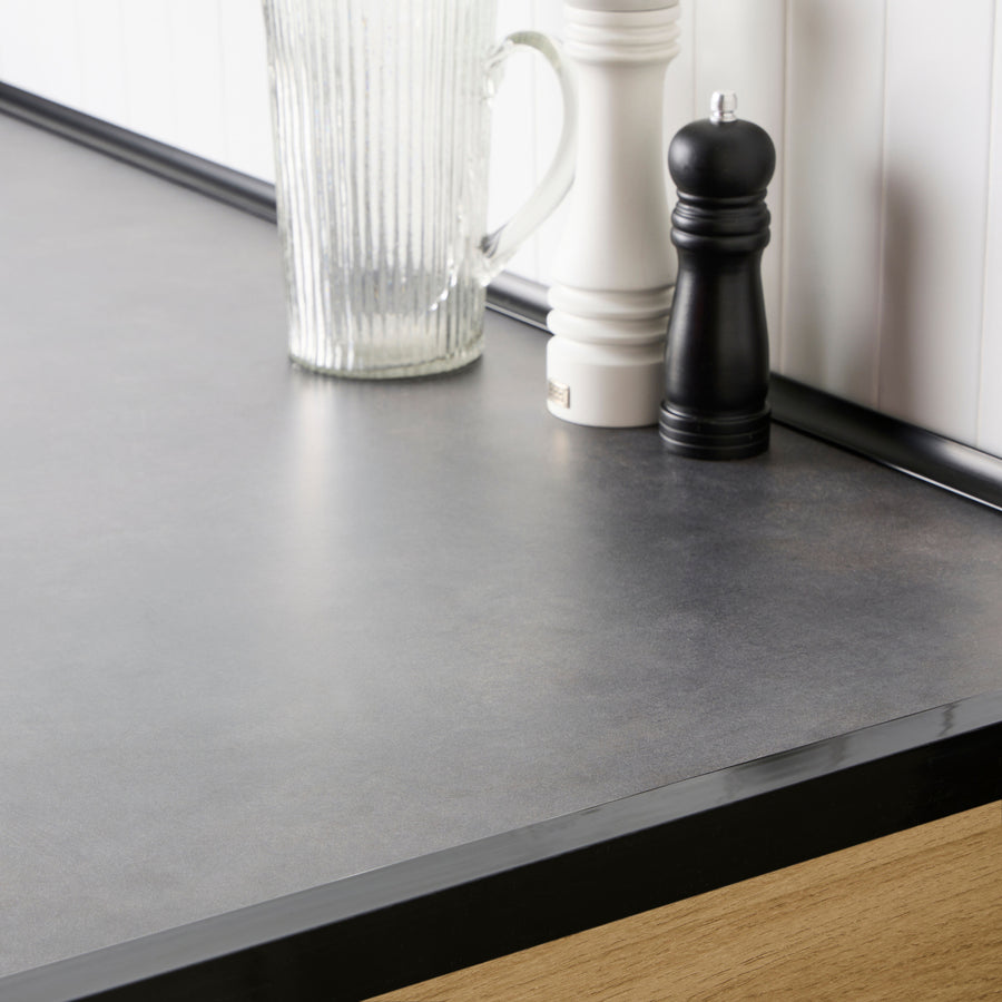 30x20x1mm L-shaped PVC corner profile, 2.6m, gloss black