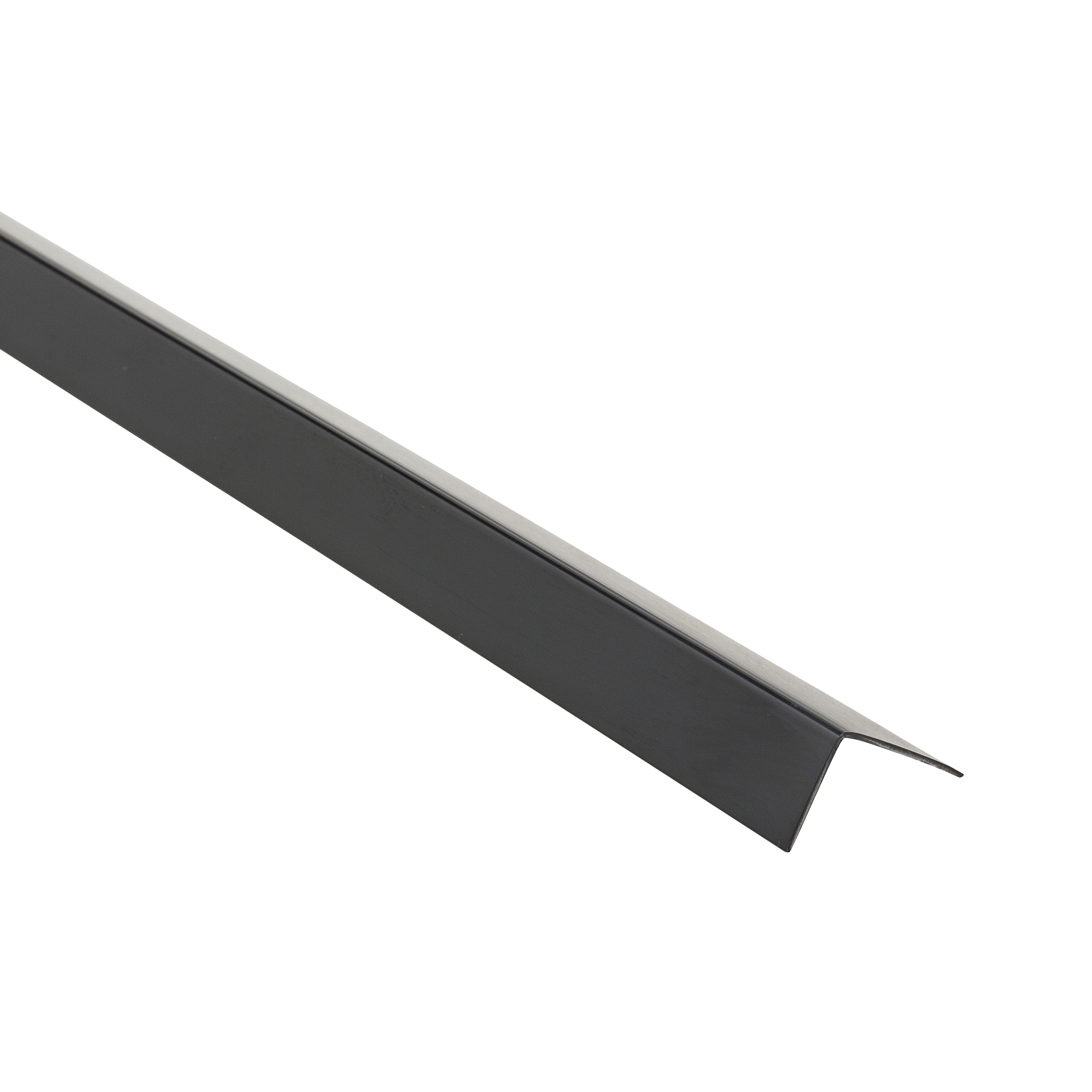 30x20x1mm L-shaped PVC corner profile, 2.6m, gloss black
