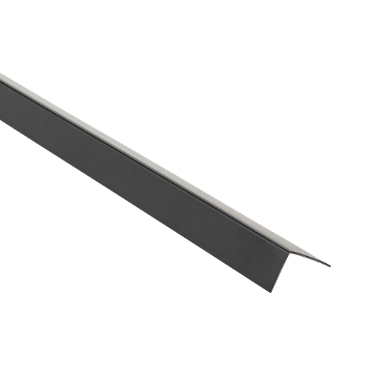 30x20x1mm L-shaped PVC corner profile, 2.6m, gloss black