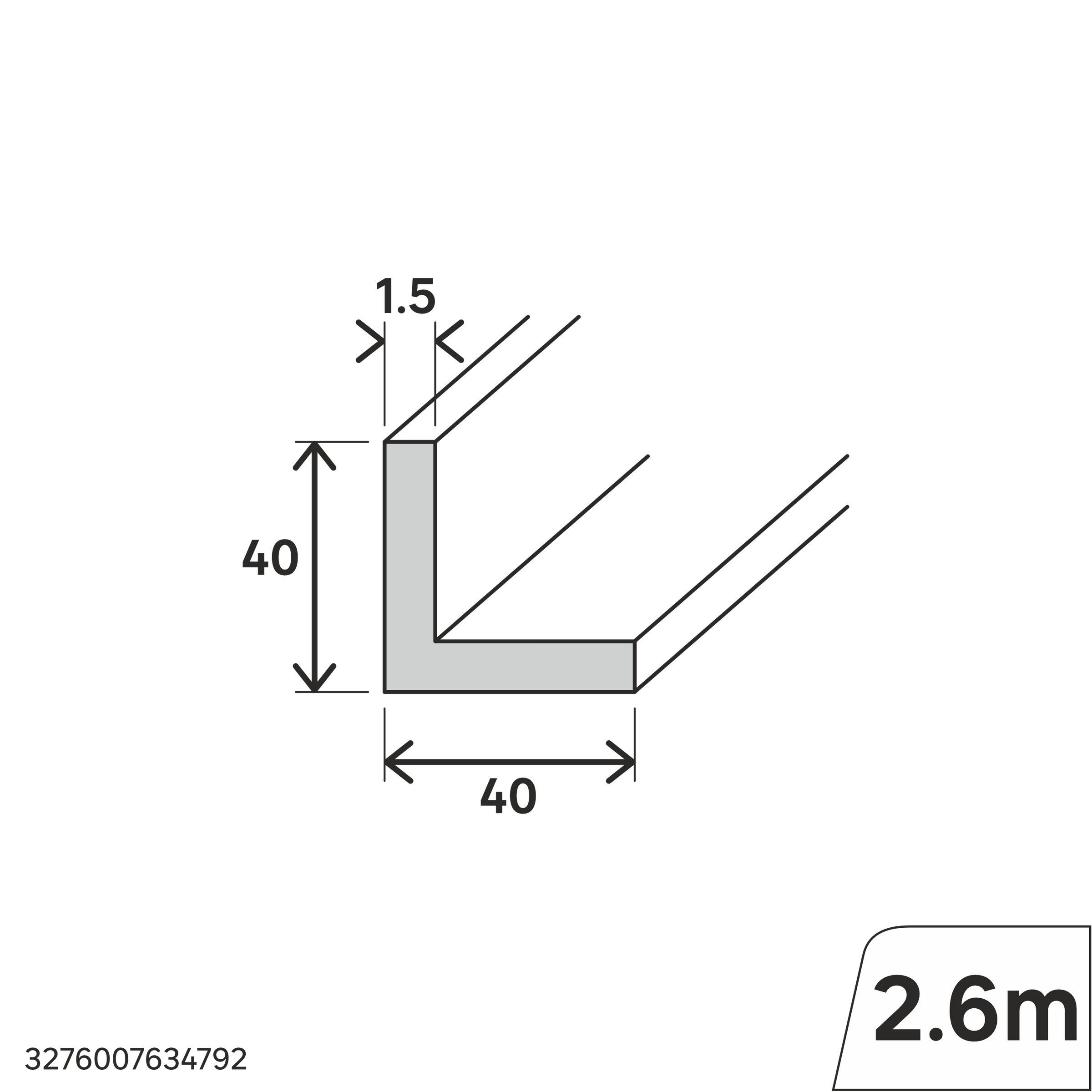 Bricocenter ANGOLARE AND PVC PROFILE 40X40X1,5MM 2,6M BIANCO OPACO