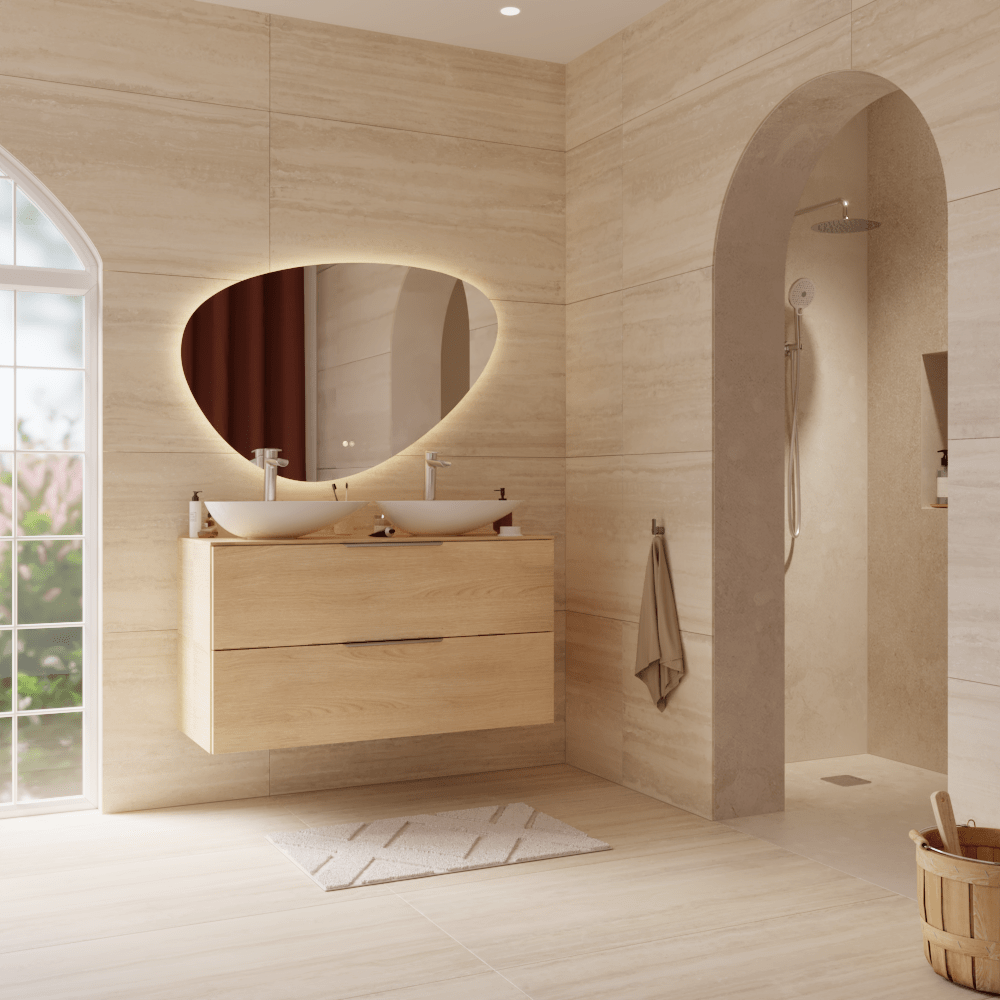 Bricocenter SPECCHIO BAGNO MODERN SASSO RETROIILUMINATO H 80 L 120 CM