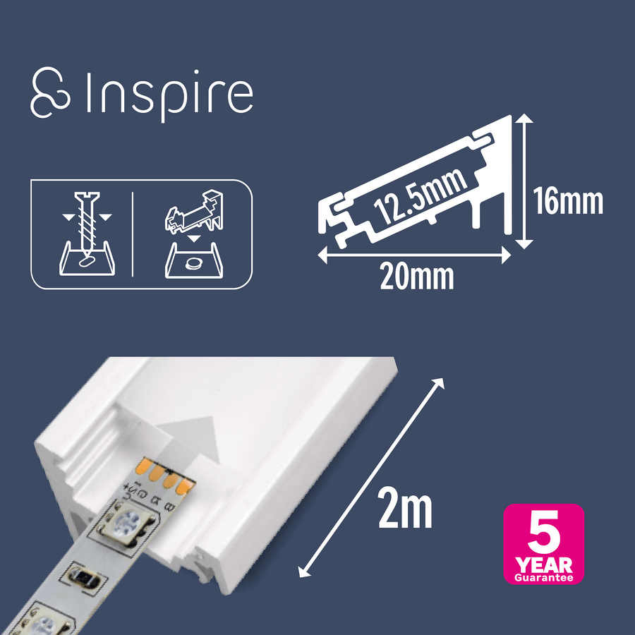 Bricocenter ANGLE PROFILE FOR LED STRIPS 2MT ALUMINIUM SILVER
