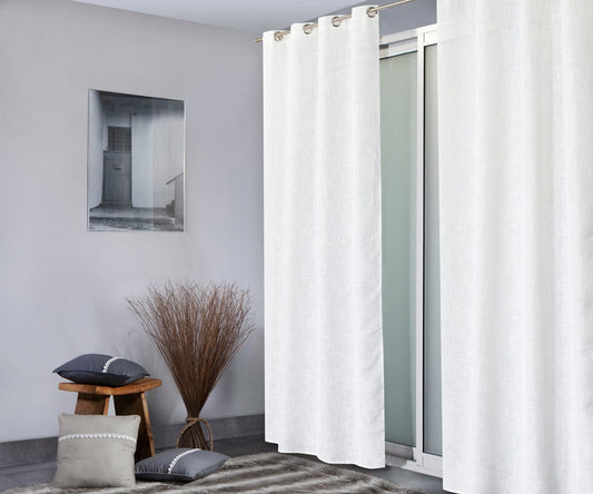 Bricocenter INFINI WHITE OPAQUE CURTAIN 140X280 CM WITH EYELETS AND WEBBING