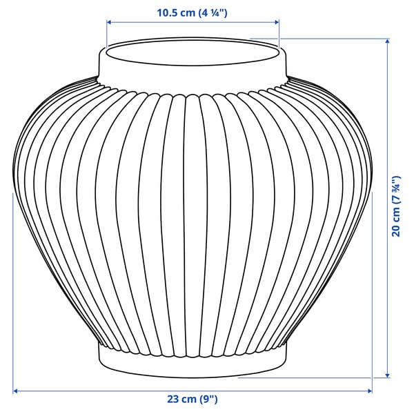 PELARBJÖRK - PELARBJÖRK Vase, grey-green, 20 cm