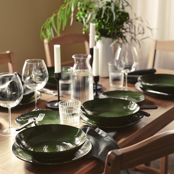 PELARKAKTUS deep plate, green, 23 cm