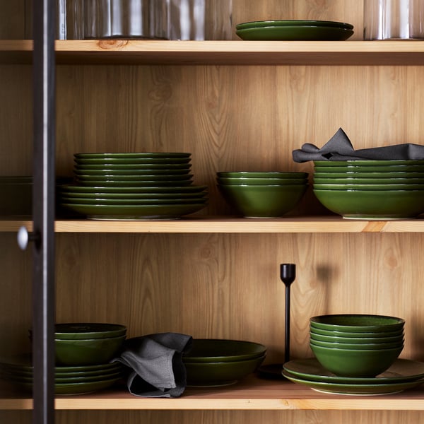 PELARKAKTUS deep plate, green, 23 cm