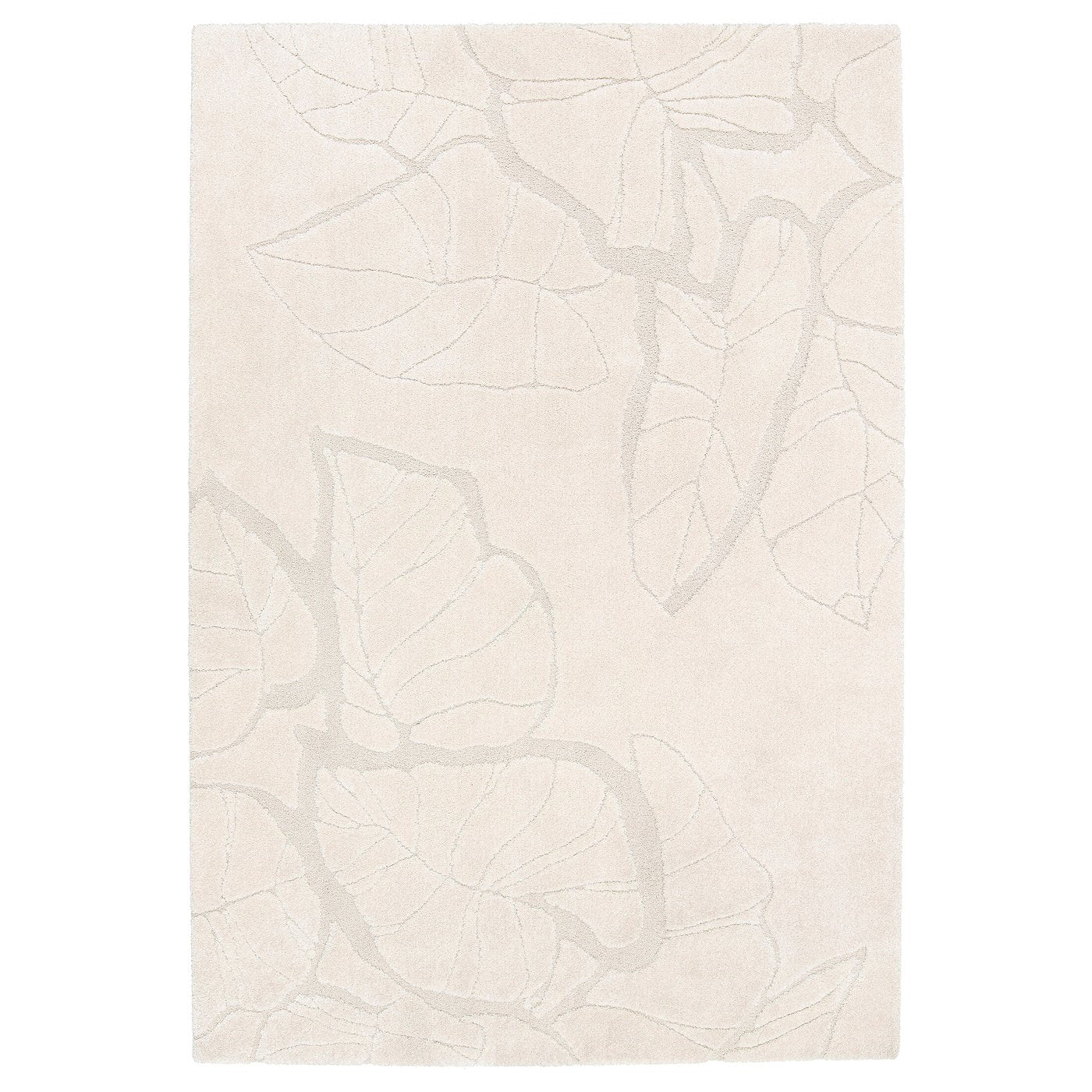 PELARKÖRSBÄR rug, low pile, light beige/leaf pattern, 160x230 cm