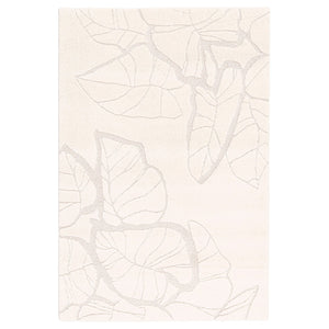 PELARKÖRSBÄR rug, low pile, light beige/leaf pattern, 133x195 cm