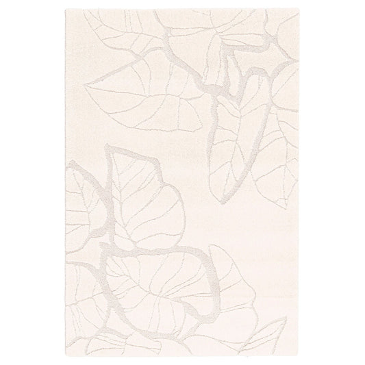 PELARKÖRSBÄR rug, low pile, light beige/leaf pattern, 195x133 cm