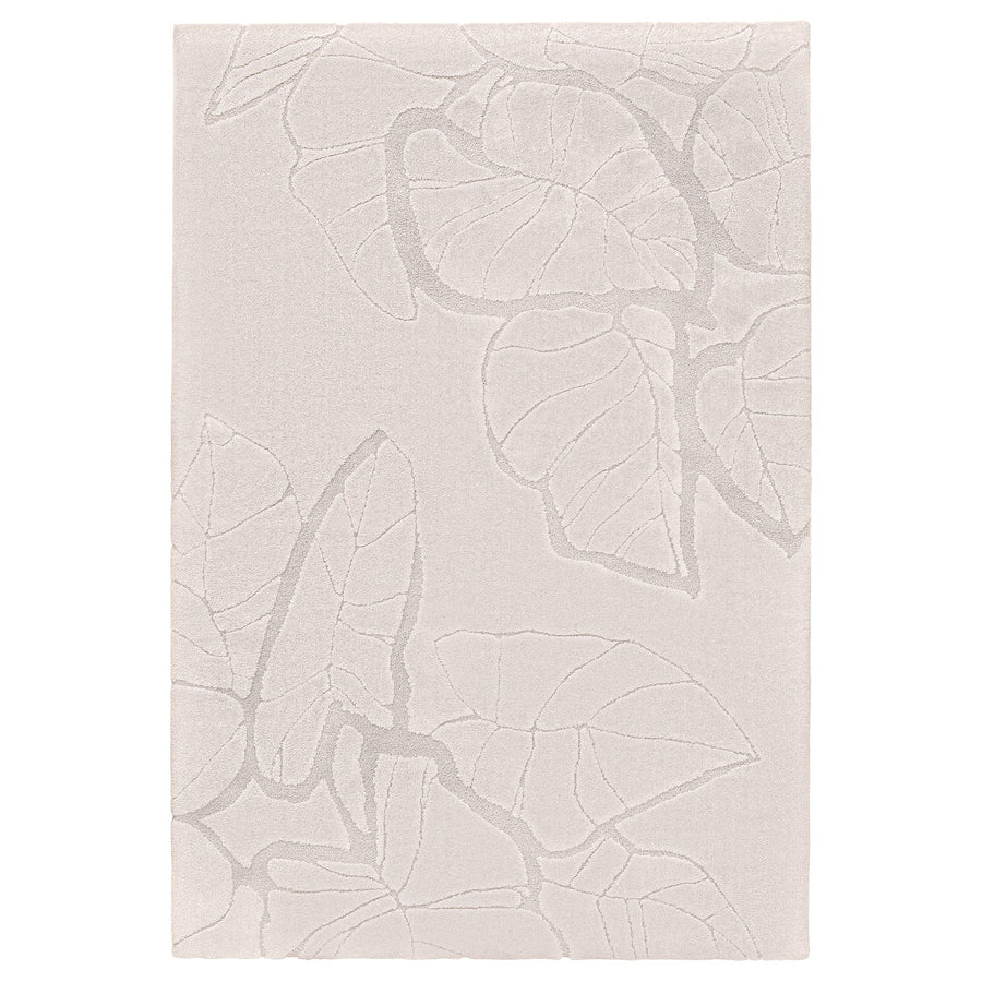 PELARKÖRSBÄR rug, low pile, light beige/leaf pattern, 160x230 cm