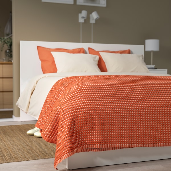 PELARTUJA - Bedspread, red-brown/beige, 150x250 cm