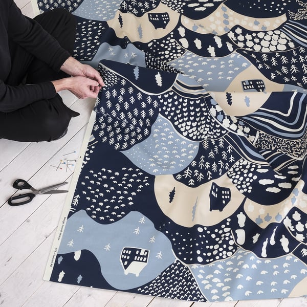 PENDELKAKTUS - PENDELKAKTUS Pre-cut fabric, mountains/multicolour, 150x300 cm