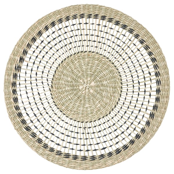 PENNFISK place mat, natural/sedge handmade, 37 cm