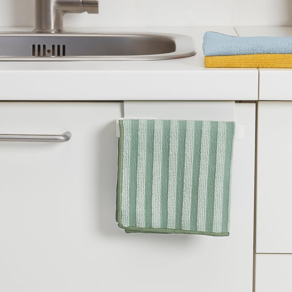 PEPPRIG microfiber cloth, green blue/yellow, 28x28 cm, 3 pack