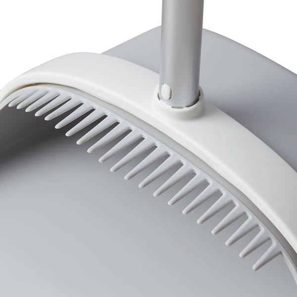 PEPPRIG dustpan/broom, grey/green