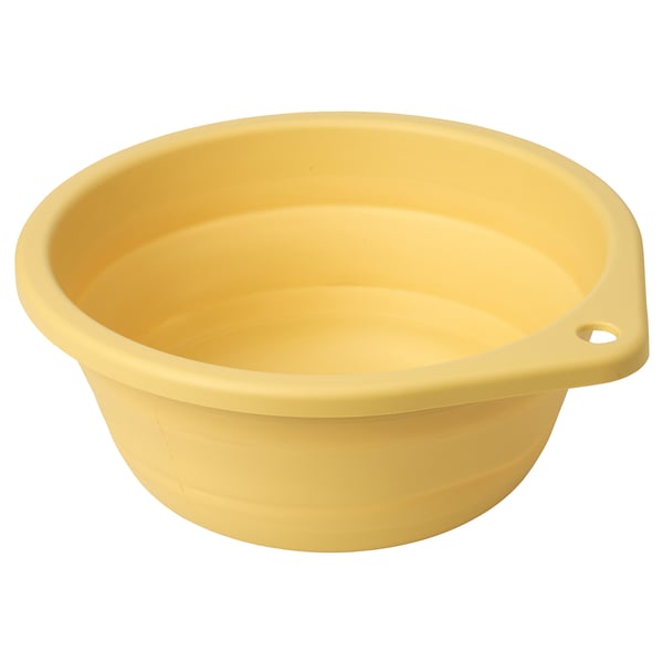 PEPPRIG wash-tub, foldable/yellow, 27 cm