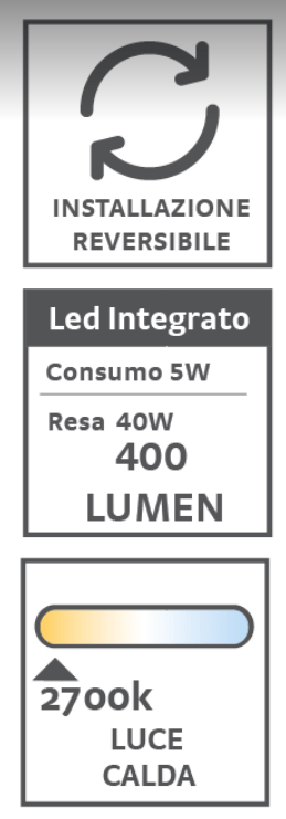 Bricocenter ILLUMINATED BATHROOM MIRROR BEAUTIFUL CM.L 70 100H CM REVERSIBLE IP44 LED INTEGRATED A++