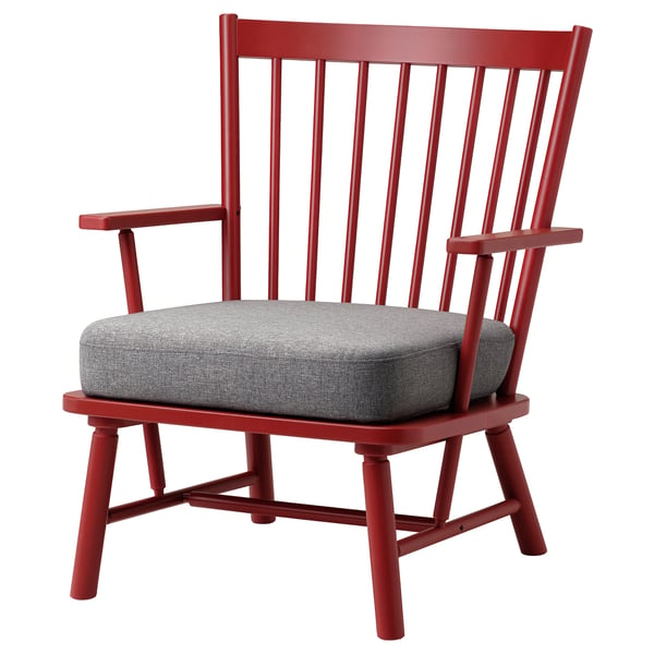 PERSBOL armchair, brown-red/Tibbleby beige/grey, 69x84x70 cm