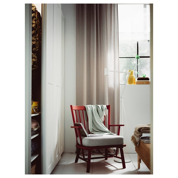 PERSBOL armchair, brown-red/Tibbleby beige/grey, 69x84x70 cm