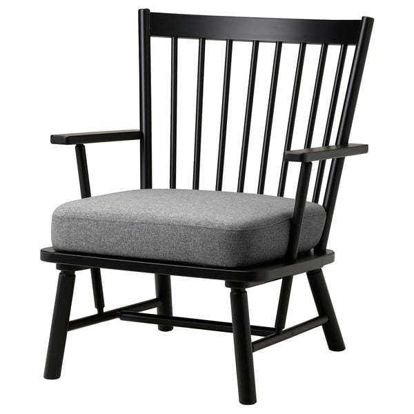 PERSBOL armchair, black/Tibbleby beige/grey, 69x84x70 cm