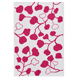 PERSIKOTRÄD rug, flatwoven, pink/leaf pattern, 60x90 cm